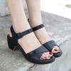 Womens Sandals Platform Heels Chunky High Heeled Sandal Open Round Toe Slingback Heels Ankle Strap Wedding Shoes Chalas Mujer