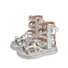 Roman sandals girls summer 2025 new children's shoes girls princess summer explosion big children high top silver