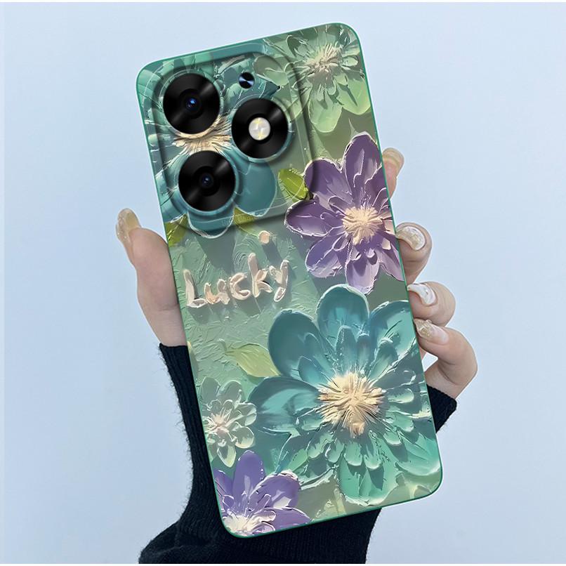 For itel S23 Plus Phone Case S681LN Cover Fashion Simplicity Oil Painting Floral Soft Liquid Silicone Shell For itel S23+ Fundas