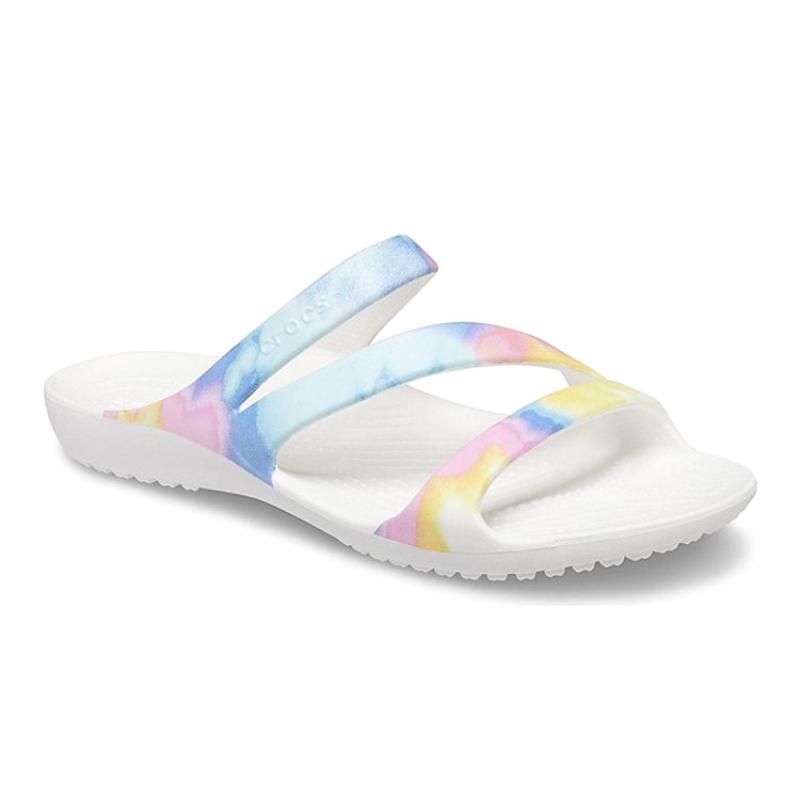 Crocs Swiftwater Crocs Casual Multi Color Tie Dye Sandals 'White' Women's