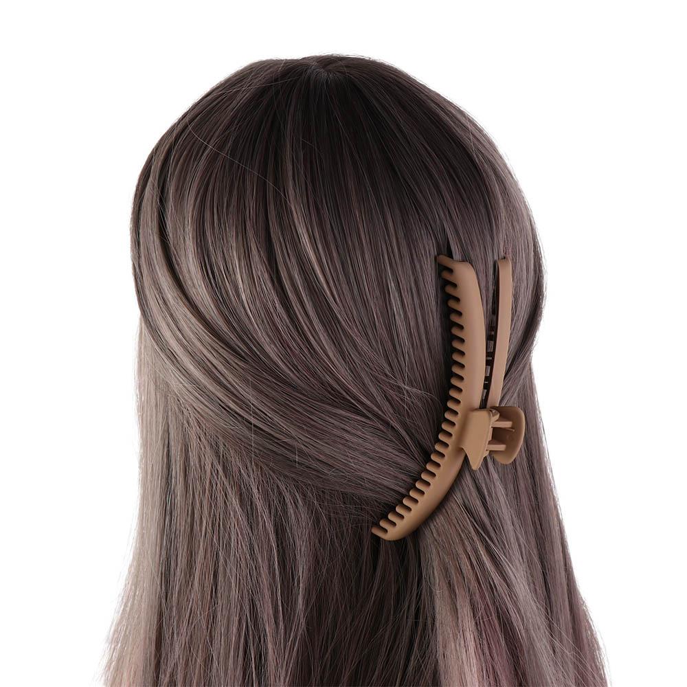 Large Thin Shark Clip Solid Color Geometric hair claw Temperament Matte Claw Clip Lady