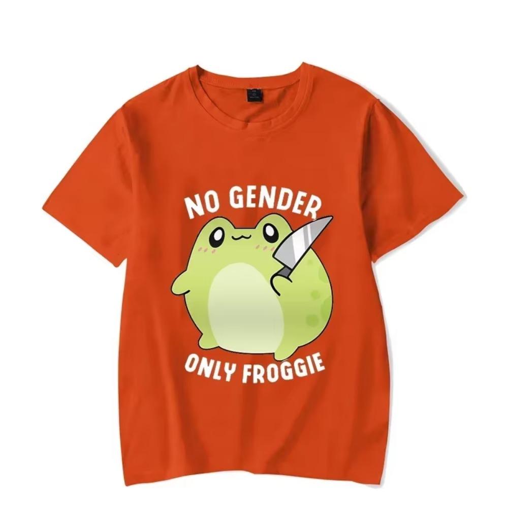 No Gender Only Froggie Women T-shirts Clothing Vintage Short Sleeve Summer T Shirts Kawaii Frog Tshirts Cute Tee Shirt Black Top