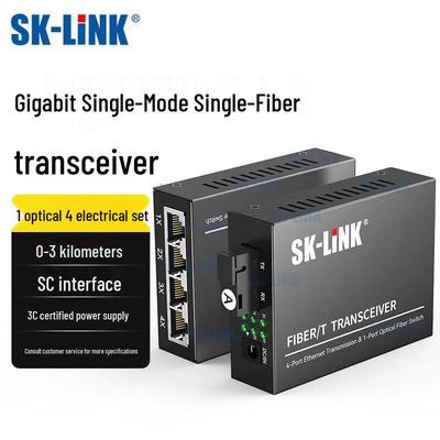 SK-LINK Gigabit Single-Mode Single-Fiber Optic Transceiver Set