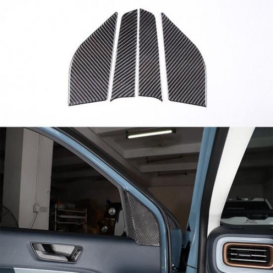 4PCS Real Carbon Fiber Car Door A-Pillar Interior Trim For Ford Maverick -23