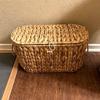 Cesto Portaoggetti Moderno Semplice in Rattan con Coperchio per Organizzazione del Soggiorno