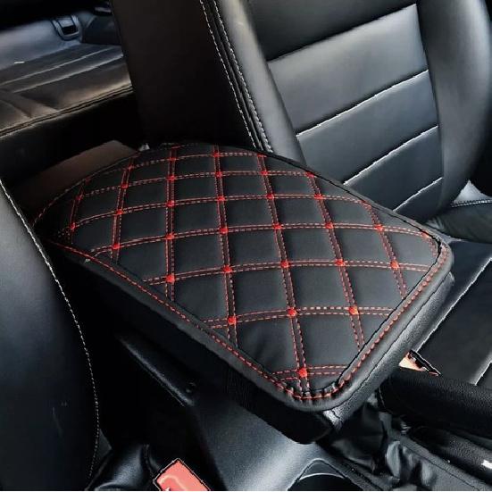 1Pc Car Armrest Pad Cover Center Console Box PU Leather Cushion Mat Accessories