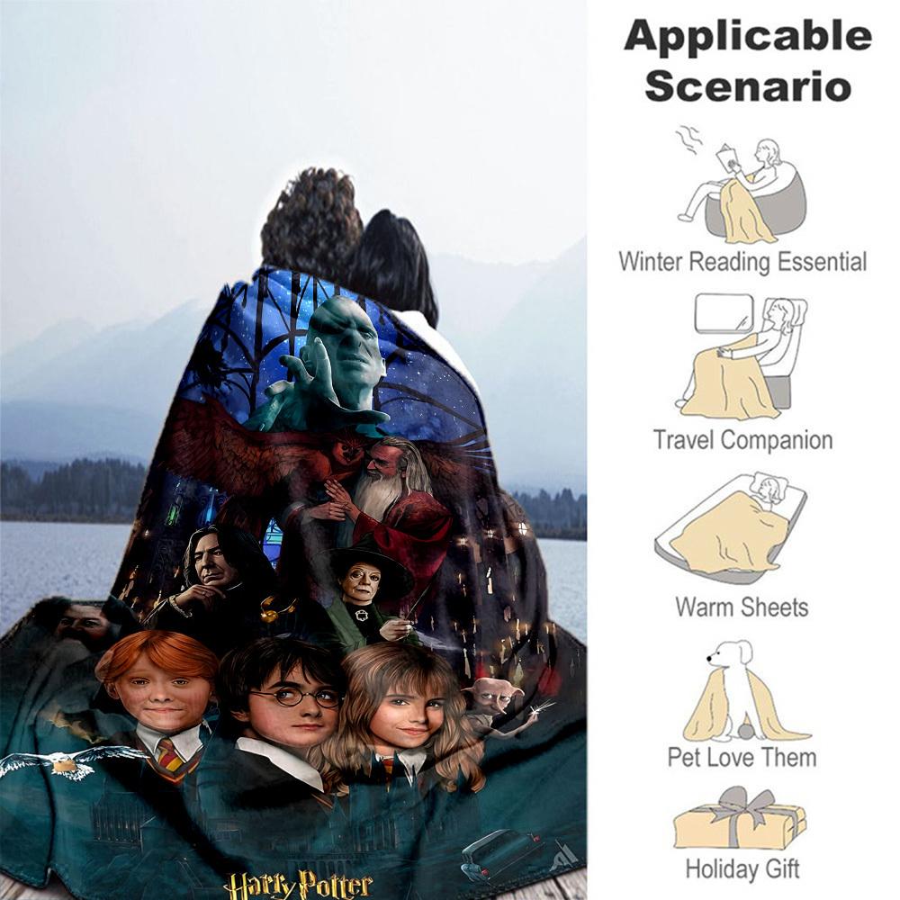 1pc Harry Potter Voldemort Hogwarts Outdoor Flannel Throw Blanket All Season Soft Warmth,Home Decor 1031177