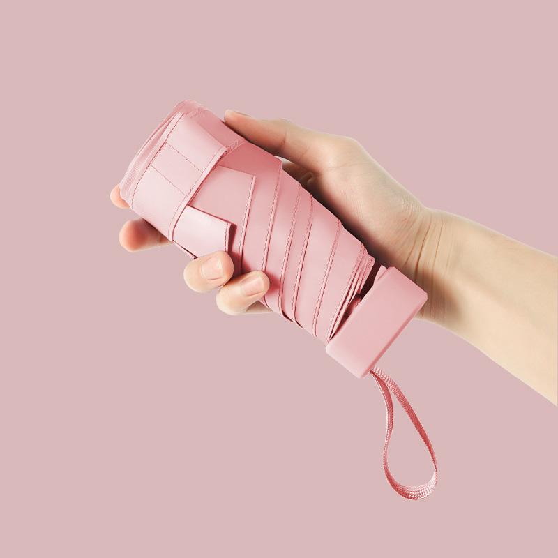 Mini Regenschirm Sonne Regen Taschen Reise Regenschirm UV-Schutz Vinyl Faltbarer Regenschirm Sonnenschirm Taschenschirm Kapsel