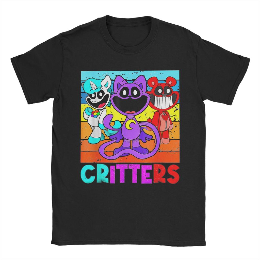 Funny Catnap and Dogday Smiling Critters T Shirt Mens Cotton Short Sleeve Oneck Summer Tops