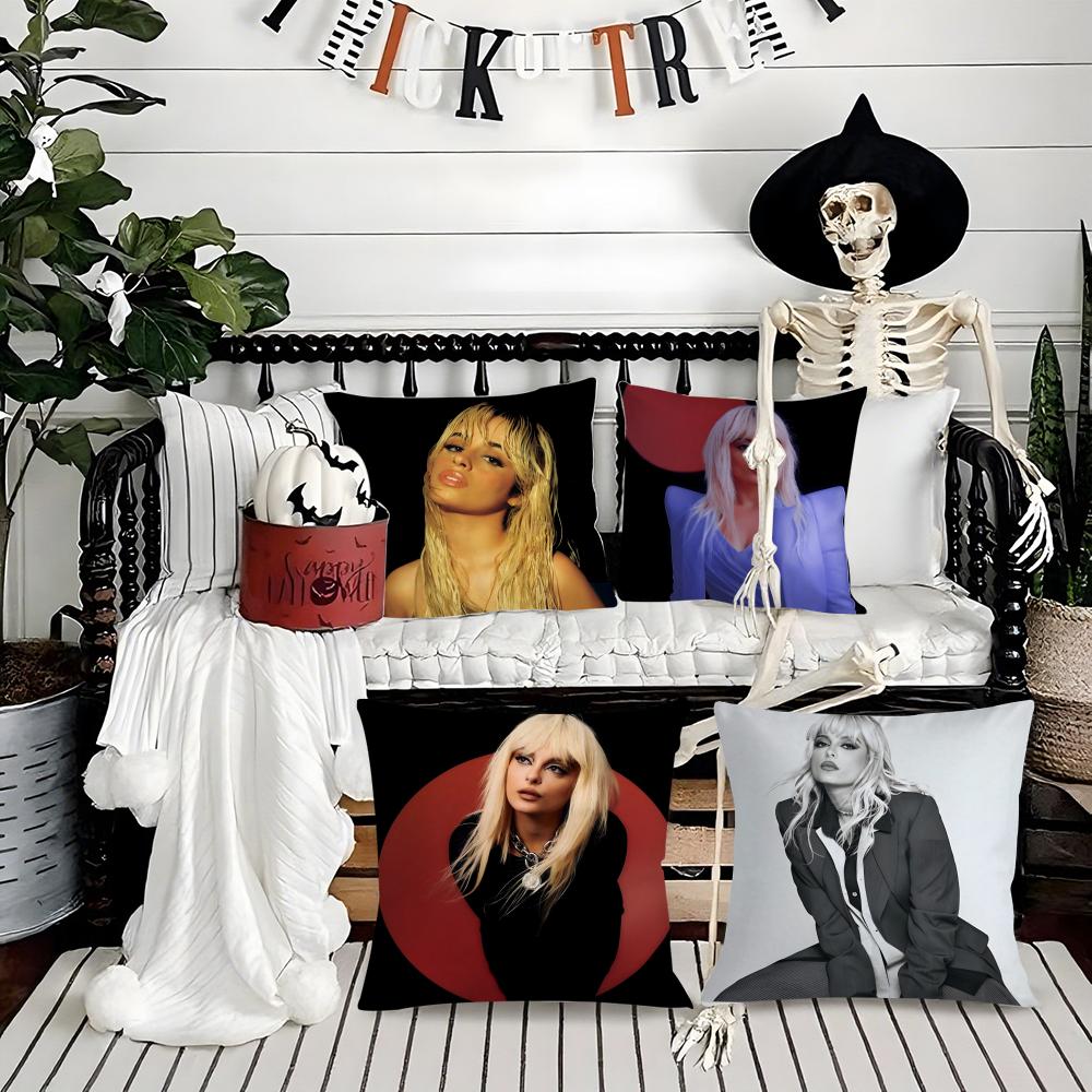 Music Personal B-Bebe Rexha SINGER Pillow Case Silky Short Plush With Invisible Zipper Dustproof Sofa Cushion Cover