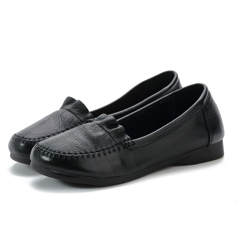 

Женские мокасины из искусственной кожи, повседневные, элегантные, для женщин, 2024, удобные мокасины, модная обувь на низком каблуке 40 чёрный