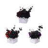 Halloween Artificial Flowers in Wooden Box Table Centerpiece Artificial Roses for Coffee Table Bedroom Desk Bathroom Shelf