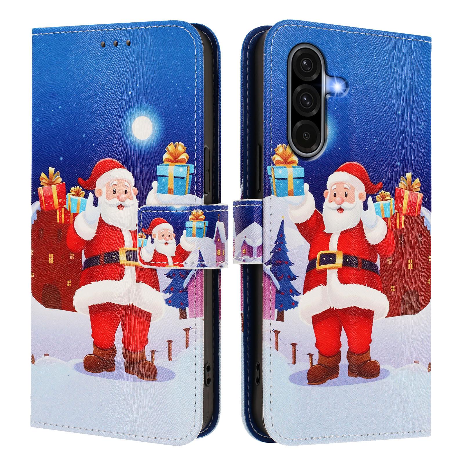 

For Samsung Galaxy A36 5G/Galaxy A56 5G Wallet Case Christmas Pattern Printing Leather Phone Cover with Lanyard Christmas Night Scene