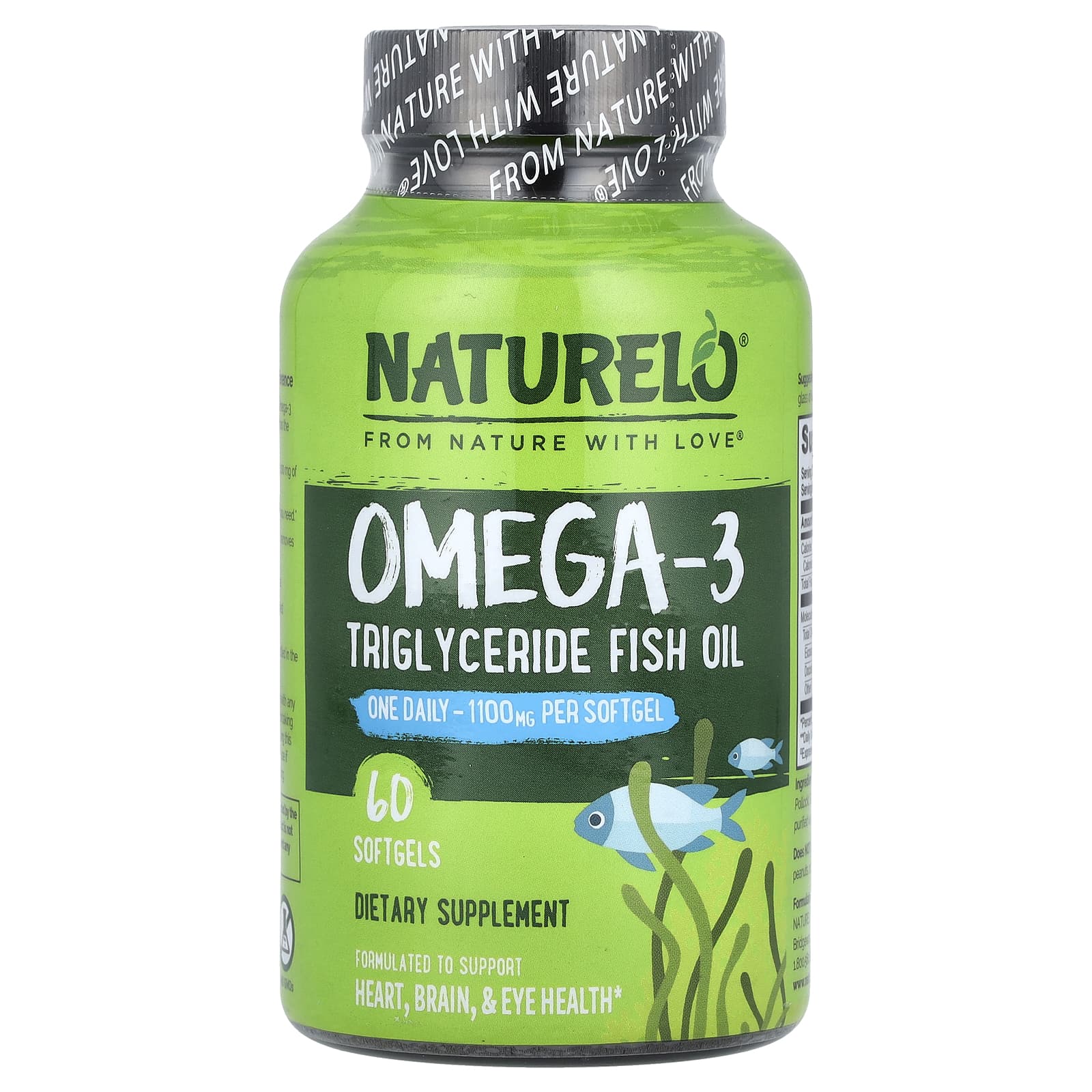 

NATURELO, риб ячий жир з тригліцеридами омега-3, 1100 мг, 60 капсул
