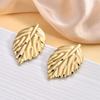 Retro Geometric 304 Stainless Steel Ear Studs with Concave-Convex Design