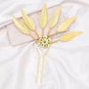 Elegant Peacock Leaf Hairpin Alloy Rhinestone Hair Stick Thai Ethnic Hair Ornament Hairpieces Leaf Hair Accessory