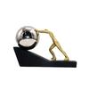 Creative Sports Resin Figure Push Ball Sculpture for Home, Office, and Hotel Decor