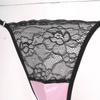 Mens Adjustable Floral Lace Bra Top with Matching Thong Briefs Sissy Lingerie Set