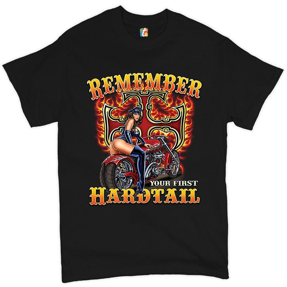 Remember Your First Hardtail T-shirt Biker Babe, Motorcycle Enthusiast, Chopper, Live to Ride, Biker Forever, Gift for Biker Men s Tee S
