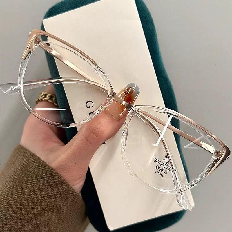 Metal Cat Eye Myopia Glasses Unisex Anti Blue Light Eyeglasses 0 To -4.0 Fashion Daily Office Eyewear
