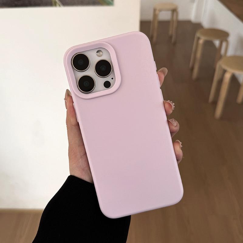 Simple Solid Silicone Full Coverage Anti Fall Phone Case For Iphone 17