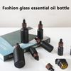 Empty Dripper Pipette Bottle Frosted Black Glass Dropper Bottles Bright Glass Plastic Lid For Essential Perfume Oil Serum