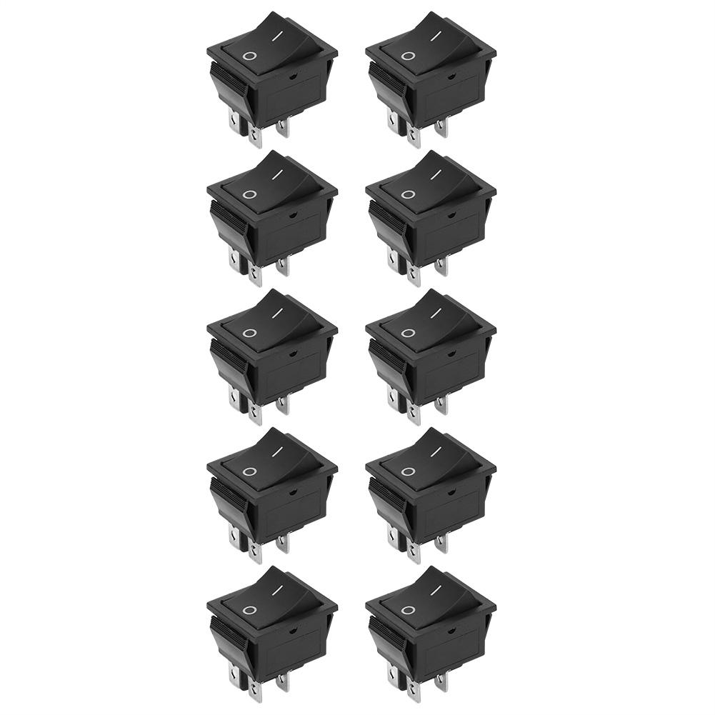 10PCs 2‑Position Switch Rocker On Off 4‑Pin KCD4 Heat Resistance Industrial Accessories