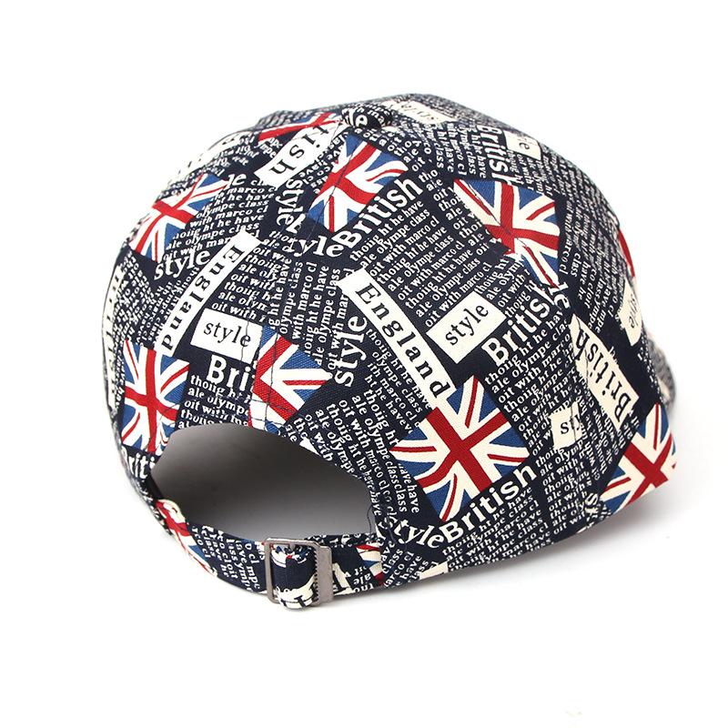 Classic English Flag Graffiti Women's Baseball Cap Versatile Fashion Sports Sun Cap Hip Hop Cap Letters Breathable Sun Cap