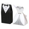 Europäischen Stil Candy Boxen Candy Storege Taschen 50Sets 100PCS Smoking Hochzeit Kleid Muster für Hochzeiten