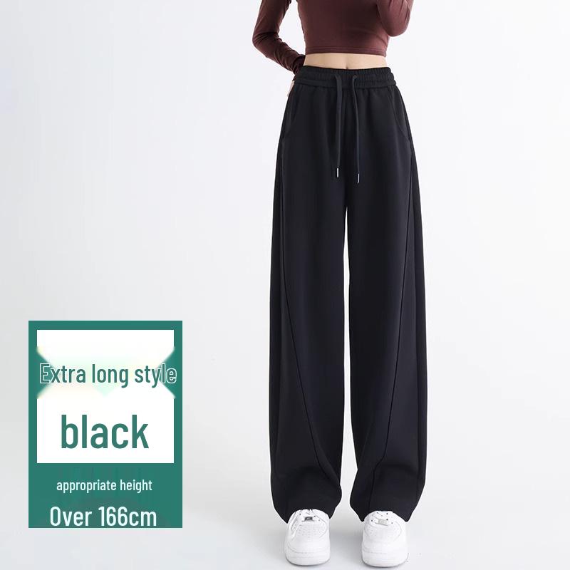 Banana Wide-Leg Women's Fleece-Lined Sweatpants - Autumn Winter 2025 Collection: Thick, Warm, Straight-Leg Pants.