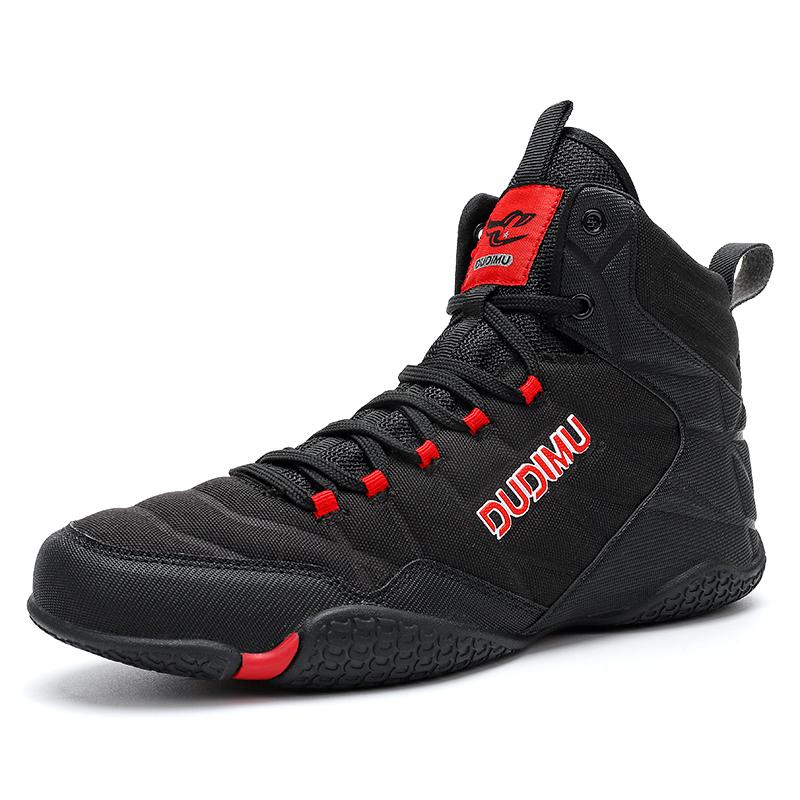 Men Professional Wrestling Shoes Lightweight Training Sneakers Red Black Gym Boxing Shoes Big Size Outdoor Sports