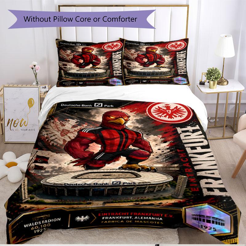 3pcs Duvet Cover Set (1*Duvet Cover + 2*Pillowcase, Without Core), Eintracht Frankfurt Print Soft All‑Season Bedding Set, Home Bedroom Decor Gift