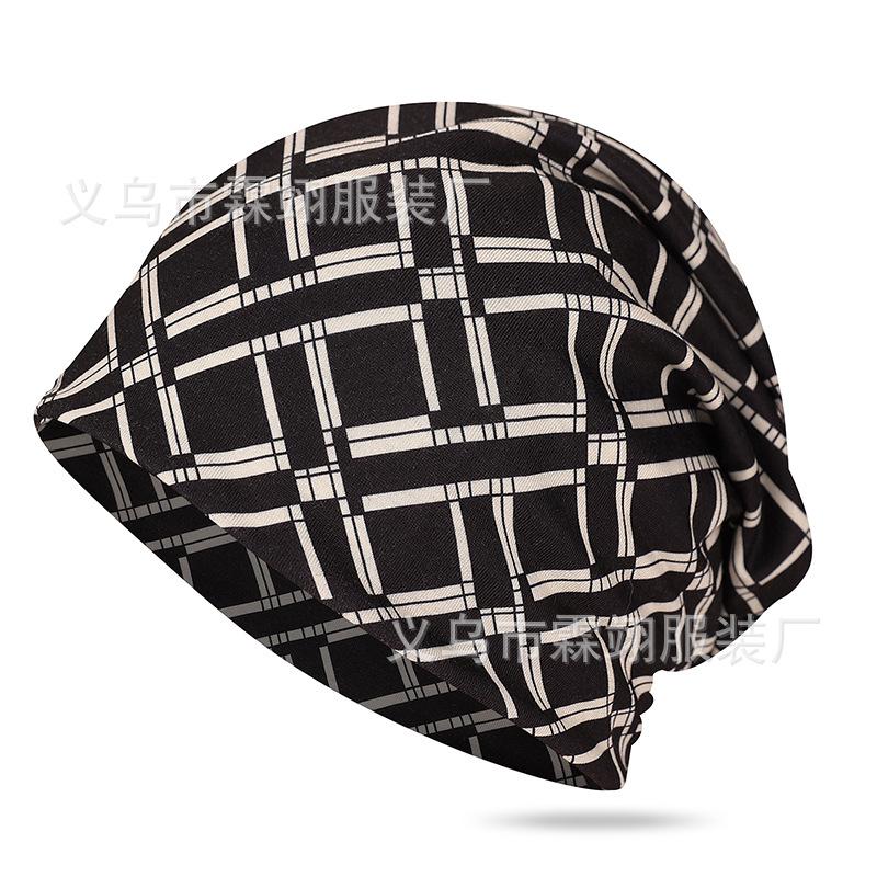 Soft printed thin cotton men's and women's headgear hip hop hipster fashion pullover hat scarf cover dual-purpose hat