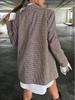 2025 European Cross-border Houndstooth Street Style Loose Retro Plaid Coat.