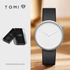 Ceas de mână TOMI T078 Design Simplu Ceas cu Cuarț pentru Unisex Fără Markeri Bandă din Piele Carcasa din Aliaj Geam Metalic Ceas de Mână la Modă