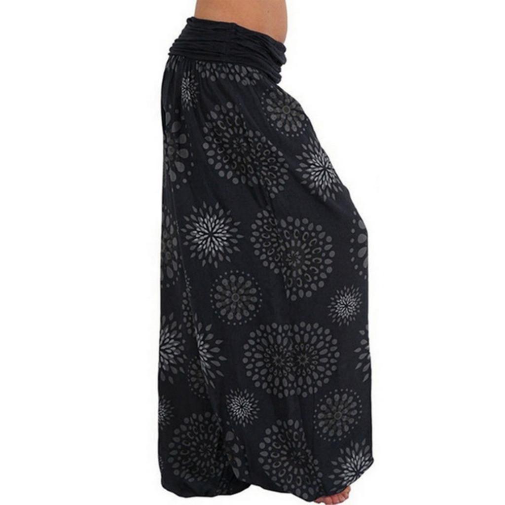 Women's Digital Print Long Wide Leg Pants Harlan Casual Pants