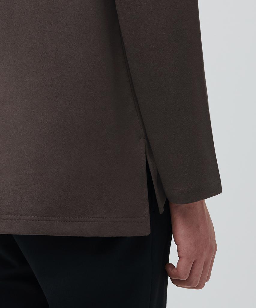 Musinsa Standard Ponte Crew Neck Long Sleeve T-Shirt [Dark Brown]