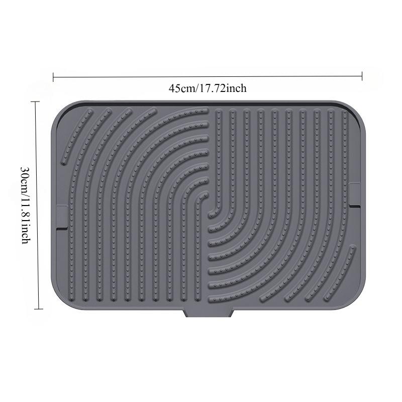 Нескользящий коврик для сливаСиликоновый коврик для сушки посуды со встроенным сливом для кухонной столешницы столешницы кофемашины лотка для кошачьего туалета L серый 3590₽