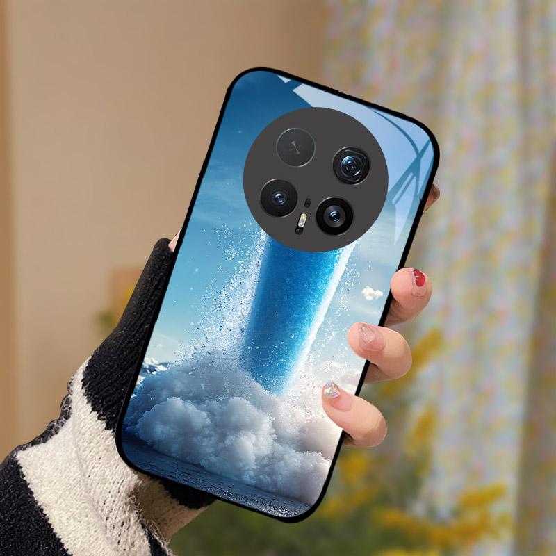 For Honor Magic8 8Pro Kılıf Temperli Cam Telefon Kapağı Lens Kamera Koruma Funda For Honor Magic 8 Pro Darbeye Dayanıklı Sert PC Capa