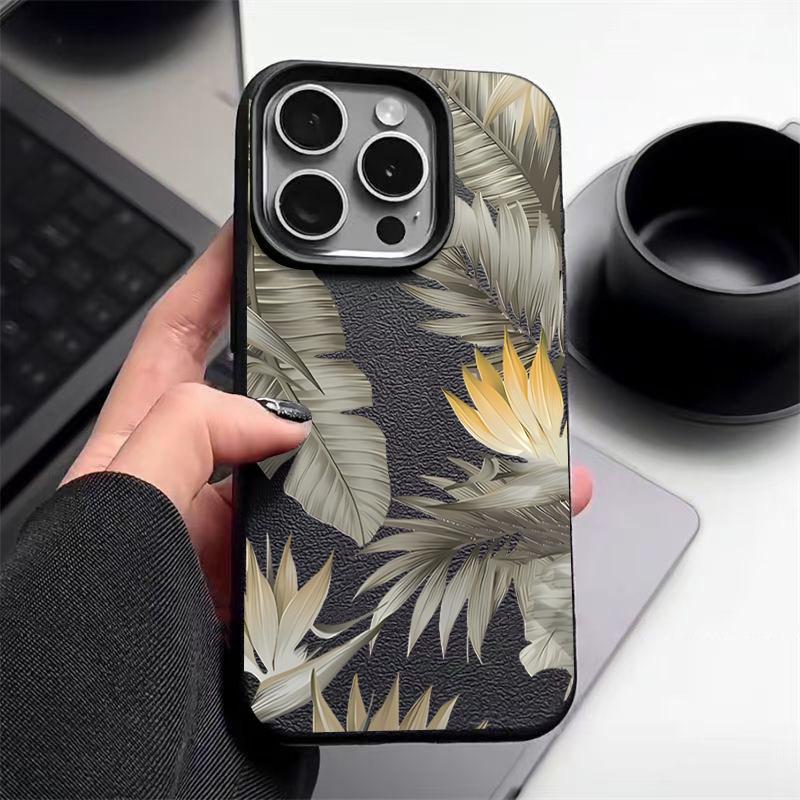 

Мягкий ТПУ чехол для iPhone 16 16e 15 Pro Max 14 13 12 11 с принтом увядших листьев, противоударный, мягкий силиконовый чехол для телефона iPhone 15 Pro Max