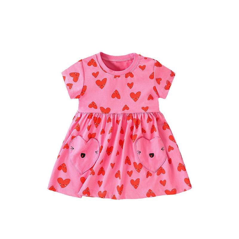 Children's dress summer new children's dress foreign style princess skirt round neck short sleeve girls dress skirt