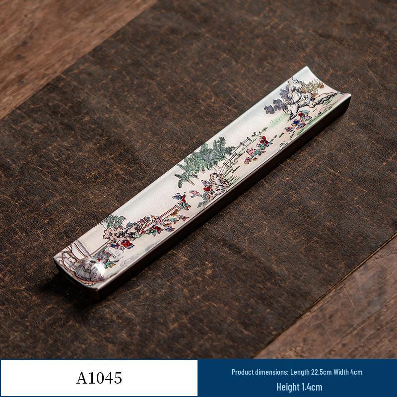 Guochao River & Mountain Ceramic Incense Holder - Retro Incense Stick Tray for Indoor Use