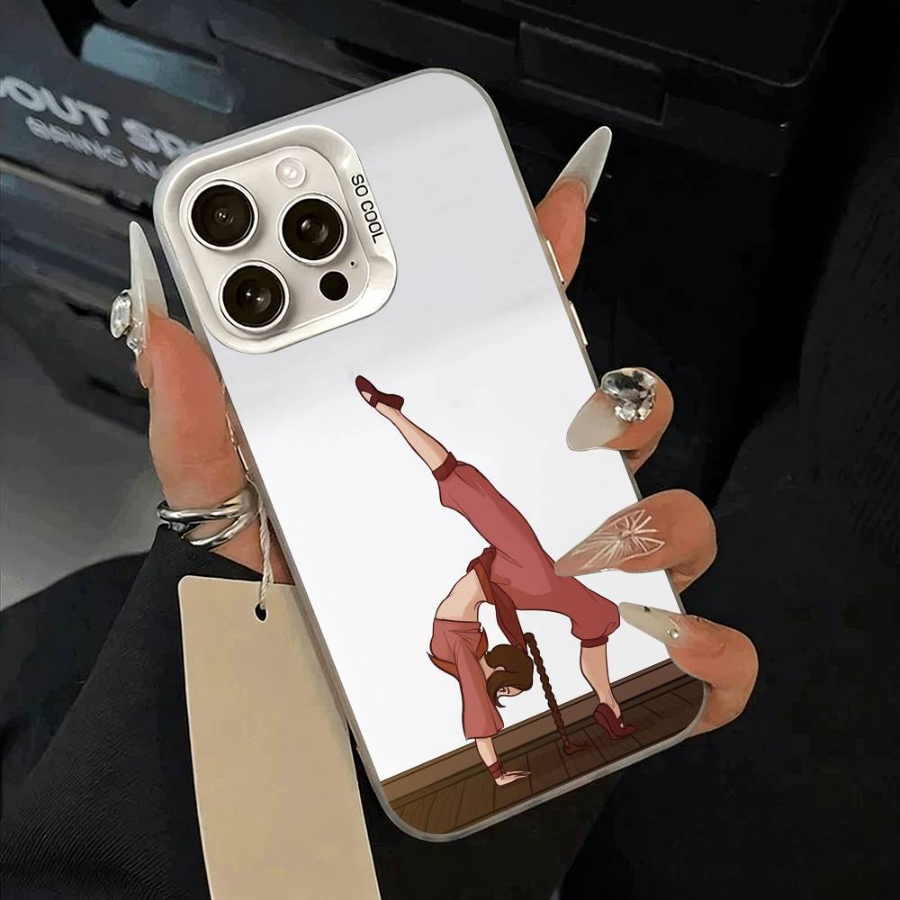 GYM Girl Phone Case For iPhone 11 12 13 14 15 16Pro Max Plus White Sliver Phone Cover