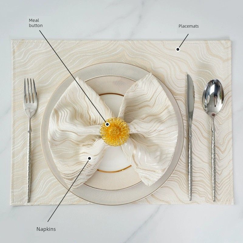 

Placemat Heat Proof Mat Accessible Luxury Fancy Dinning Table Placemat Modern Classy Hotel Household Oven Mitts Cloth Made Western Food Placemat Cattagno-Omi Napkin size 46*46cm (only 1 napkin)