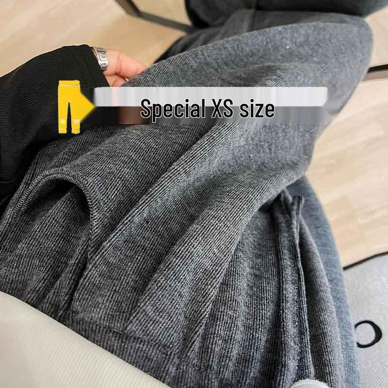 

145cm Floor-Length Dark Grey Wide-Leg Women s Pants - XS Petite Spring/Autumn Casual Style XL (121-130 lbs)