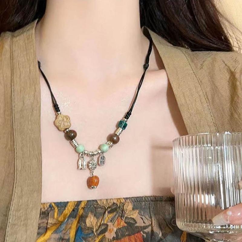 Keramikperle Wassertropfen Anhänger Choker Verstellbare Größe Böhmisches Halsband Damen