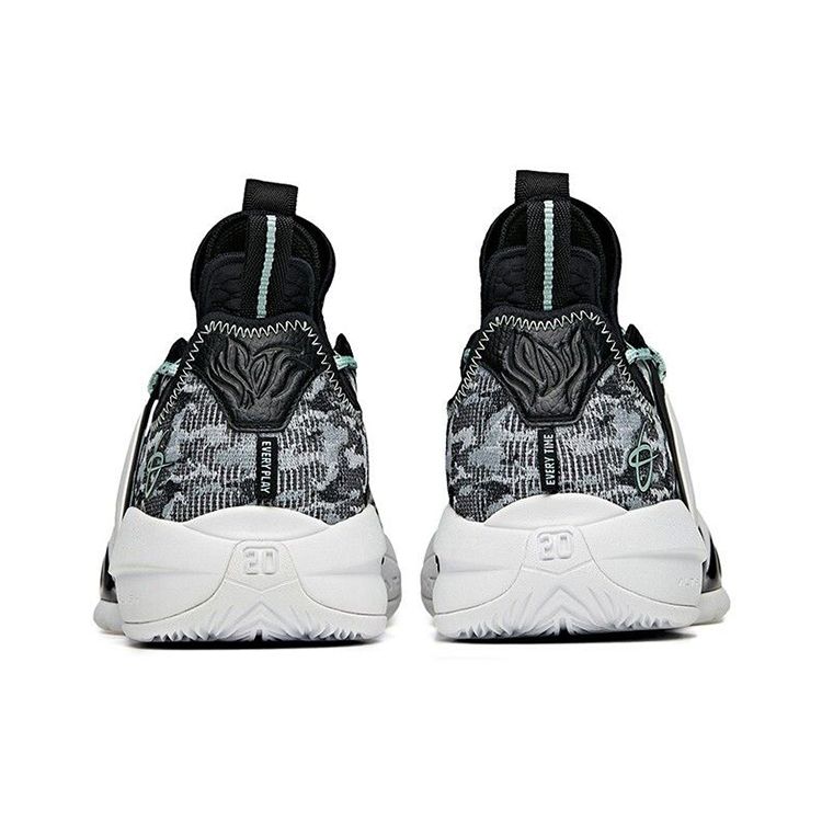 ANTA Men Professional Basketball Shoes Grey Black White Mint Green 112121103-2