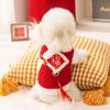 Pineapple Velvet Dog Clothes Festive New Year's Greetings Small Dog Teddy Bigbear New Year's Velvet Cat Warm Pet Clothing