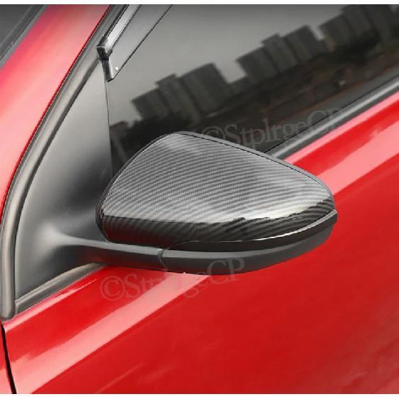 For Volkswagen GOLF 6 VI MK6 GTI R Line R20 Touran Carbon Fiber Pattern Mirror Case Black Side Wing Rearview Mirror Cover