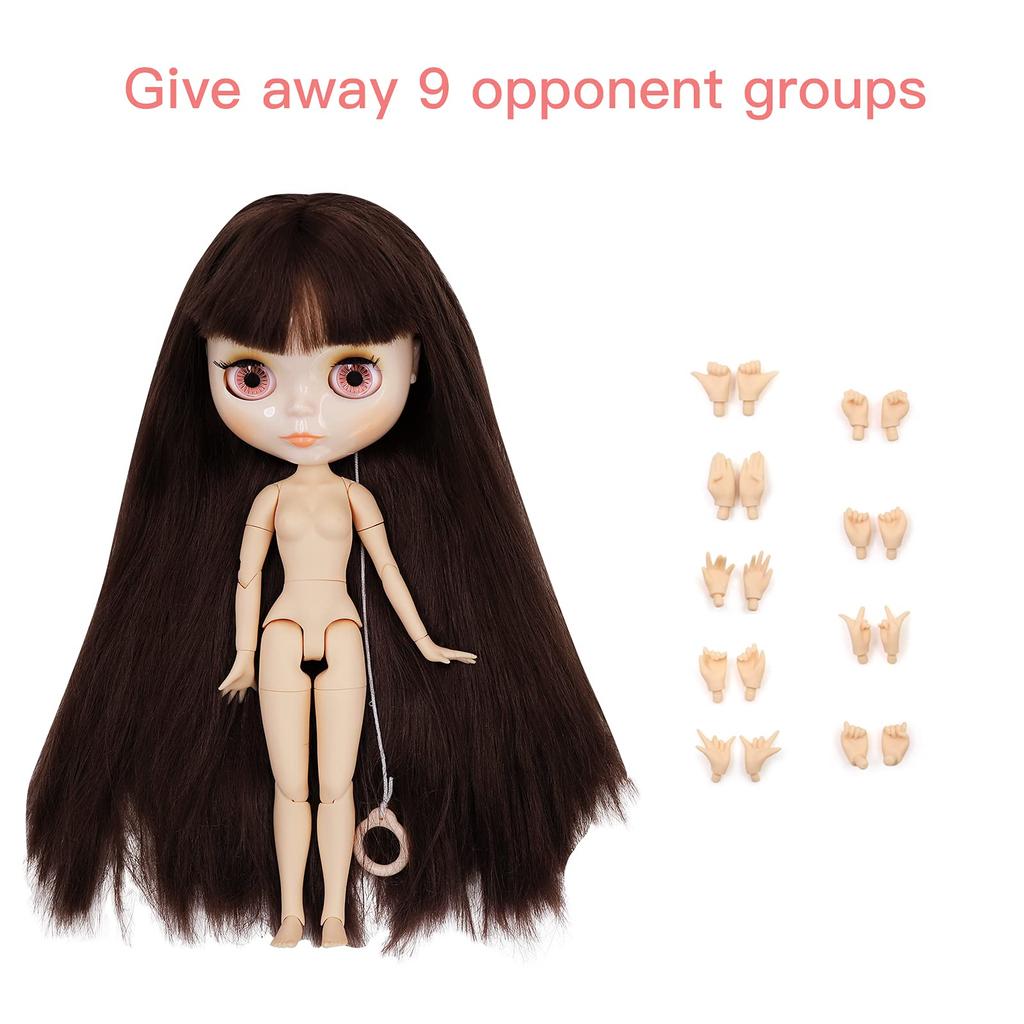 12 Inch Doll Only, BJD Practice Doll 4 Color Eye Change Hand Exchange, Festival Girl Gift 6+ (0222)